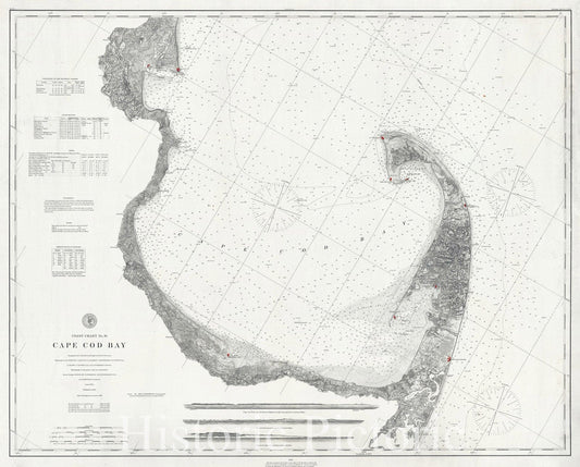 Historic Map : Nautical Chart Cape Cod "separate issue", U.S. Coast Survey, 1880, Vintage Wall Art