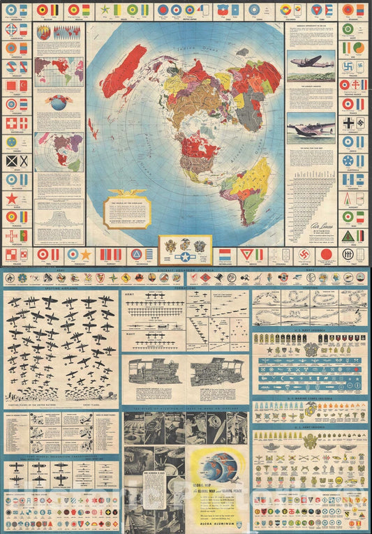 Historic Map : The World, Petruccelli, 1943 v1, Vintage Wall Art