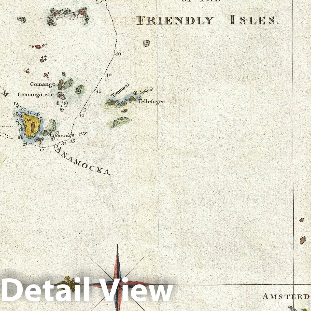 Historic Map : The Friendly Islands or Tonga, Cook, 1777, Vintage Wall Art