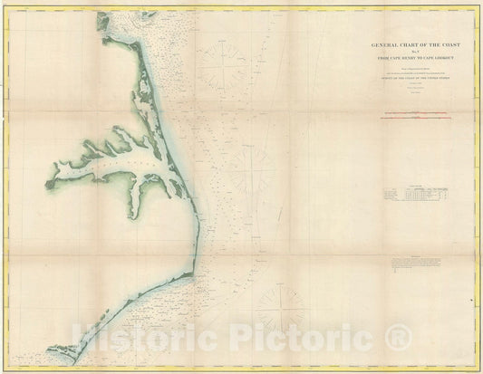 Historic Map : The Virginia and Carolina Coast - Albemarle Sound, U.S. Coast Survey, 1867, Vintage Wall Art
