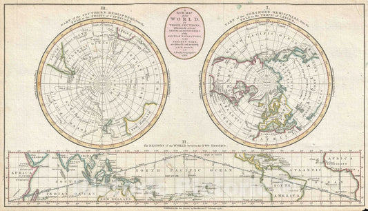 Historic Map : The World, Bayly, 1782, Vintage Wall Art