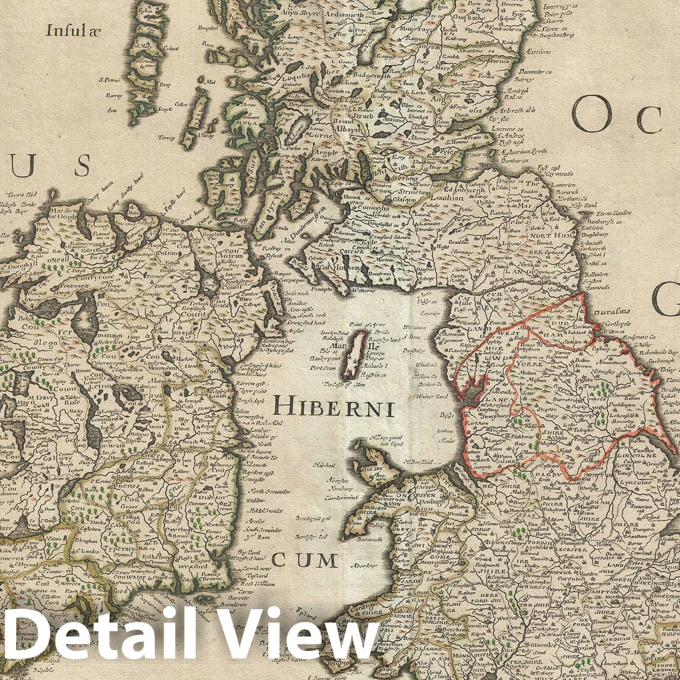 Historic Map : The British Isles, Sanson and Mariette, 1650, Vintage Wall Art