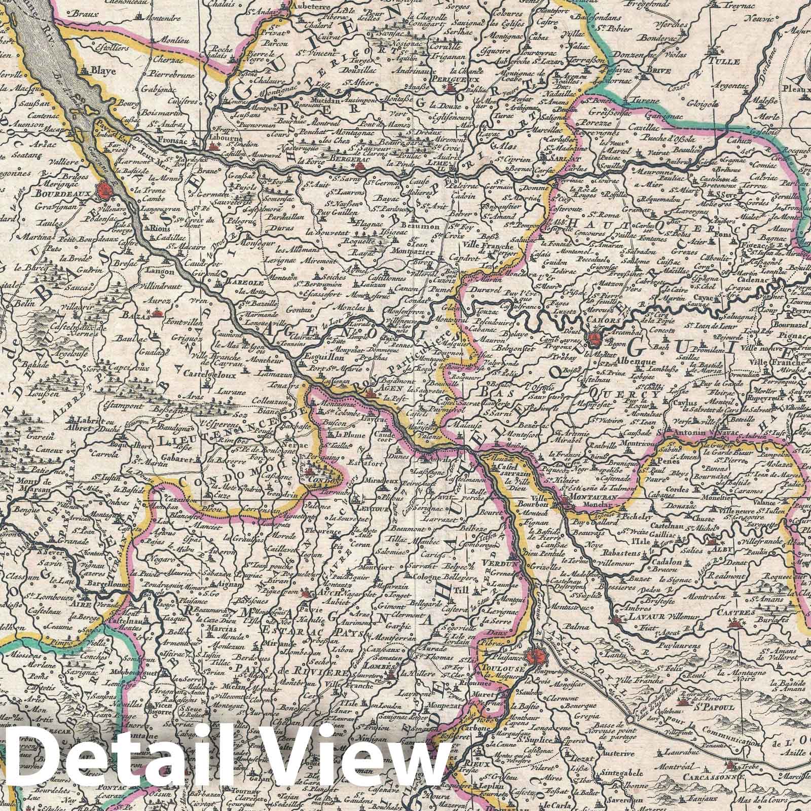 Historic Map : The Bordeaux Wine Region 