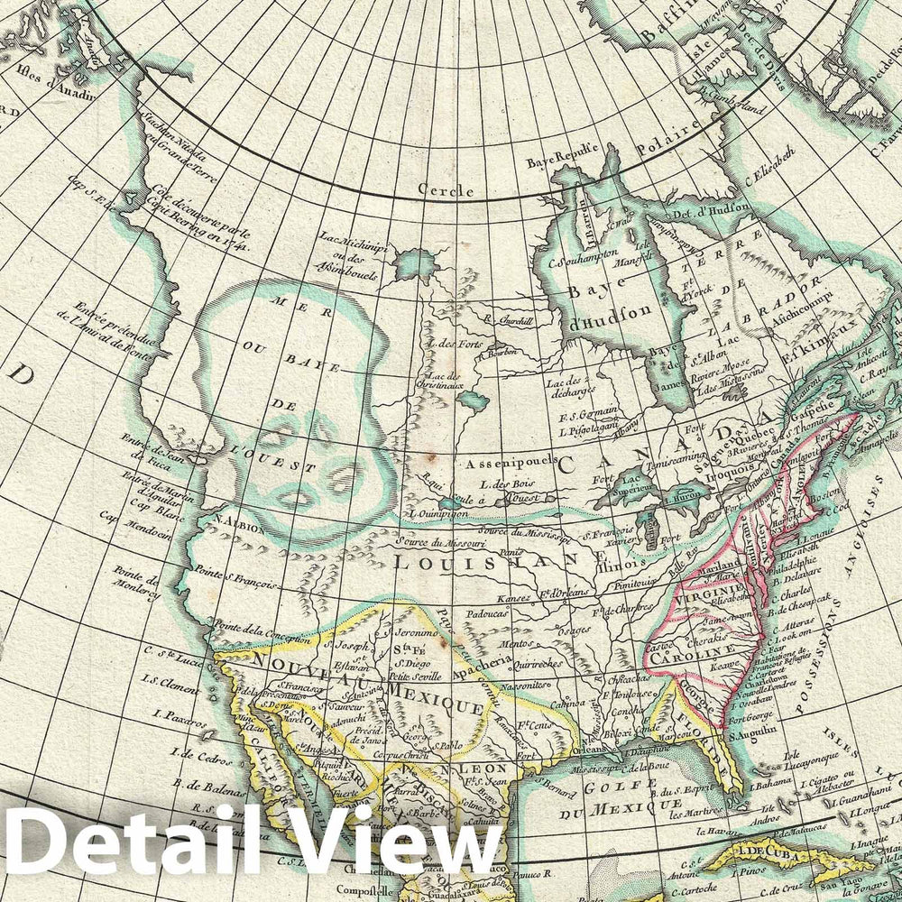 Historic Map : North America "Sea of The West", Janvier, 1762, Vintage Wall Art