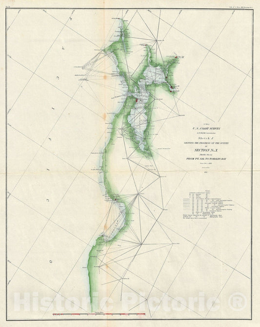 Historic Map : San Francisco Bay and Vicinity, U.S. Coast Survey, 1859, Vintage Wall Art