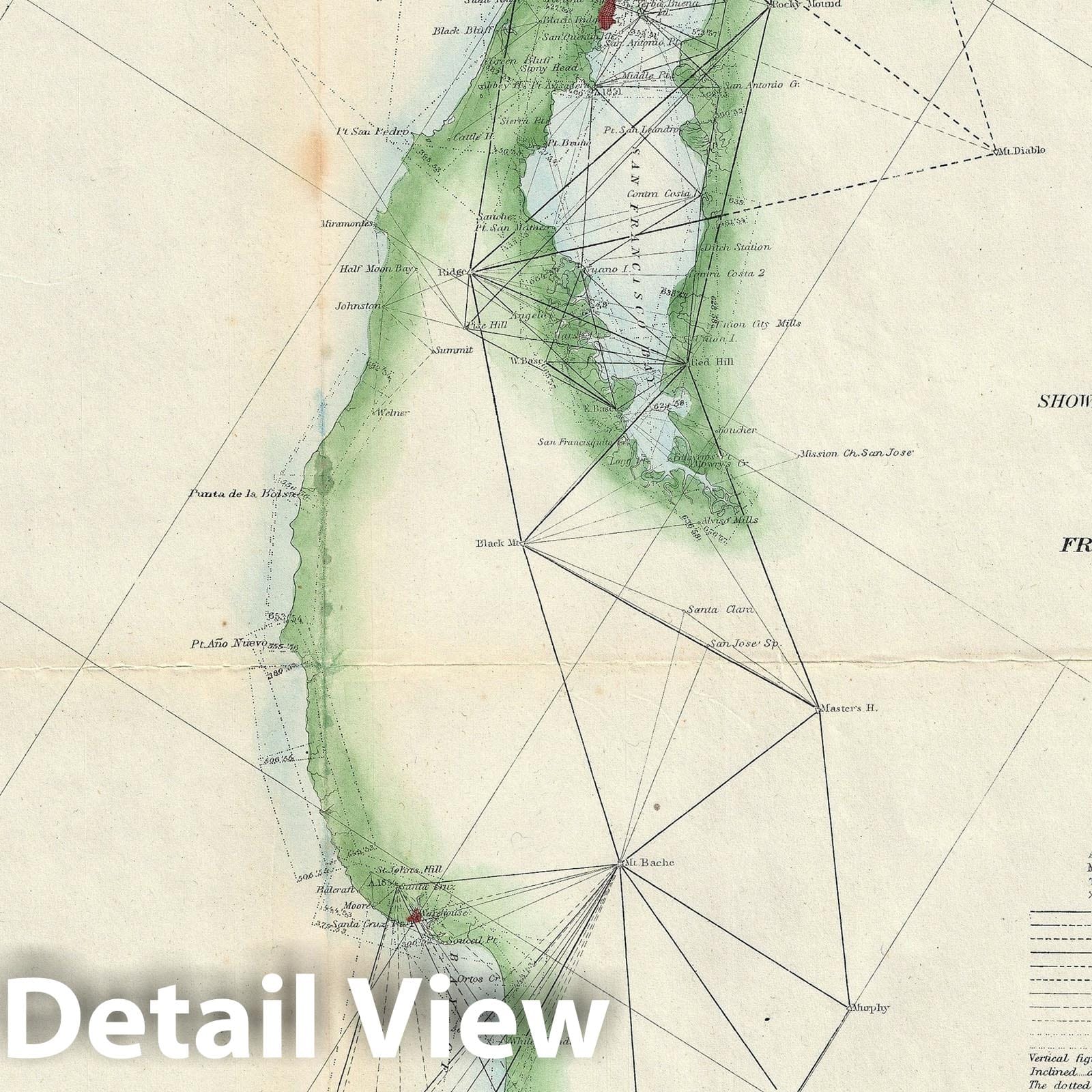 Historic Map : San Francisco Bay and Vicinity, U.S. Coast Survey, 1859, Vintage Wall Art