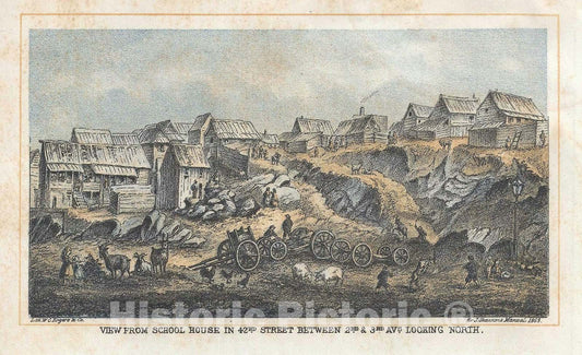 Historic Map : 42nd Street in Midtown Manhattan, New York City, Shannon and Rogers, 1868, Vintage Wall Art