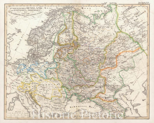 Historic Map : Eastern Europe, Perthes, 1854, Vintage Wall Art