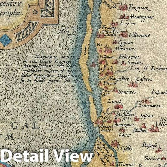 Historic Map : Provence, France French Riviera, Côte d'Azur, Ortelius, 1579, Vintage Wall Art
