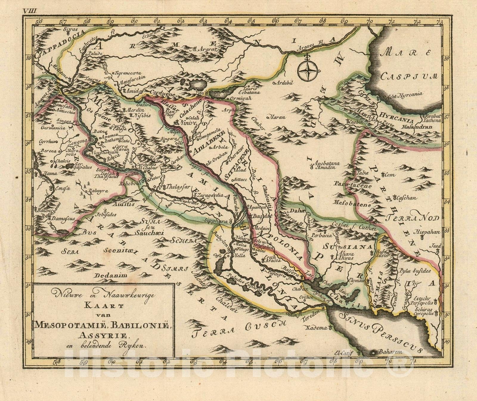 Historic Map : Iran and Iraq During The Biblical Era, Schley, 1780, Vintage Wall Art