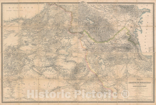 Historic Map : Armenia, Kurdistan and Azerbaijan, Kiepert, 1858, Vintage Wall Art