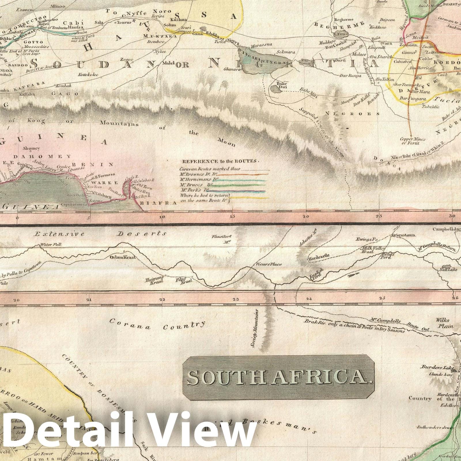 Historic Map : South Africa and North Africa, Thomson, 1815, Vintage Wall Art