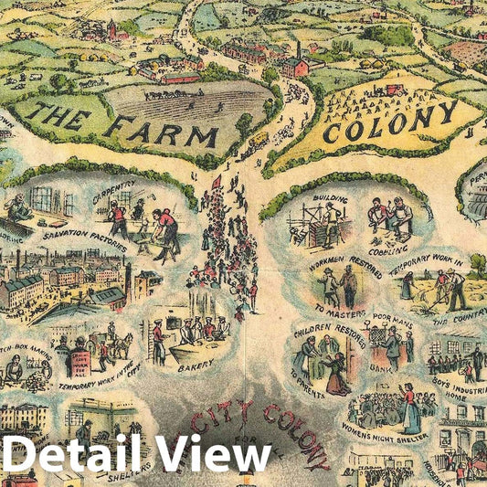 Historic Map : Chart of his Scheme of Social Selection and Salvation, Booth, 1890, Vintage Wall Art