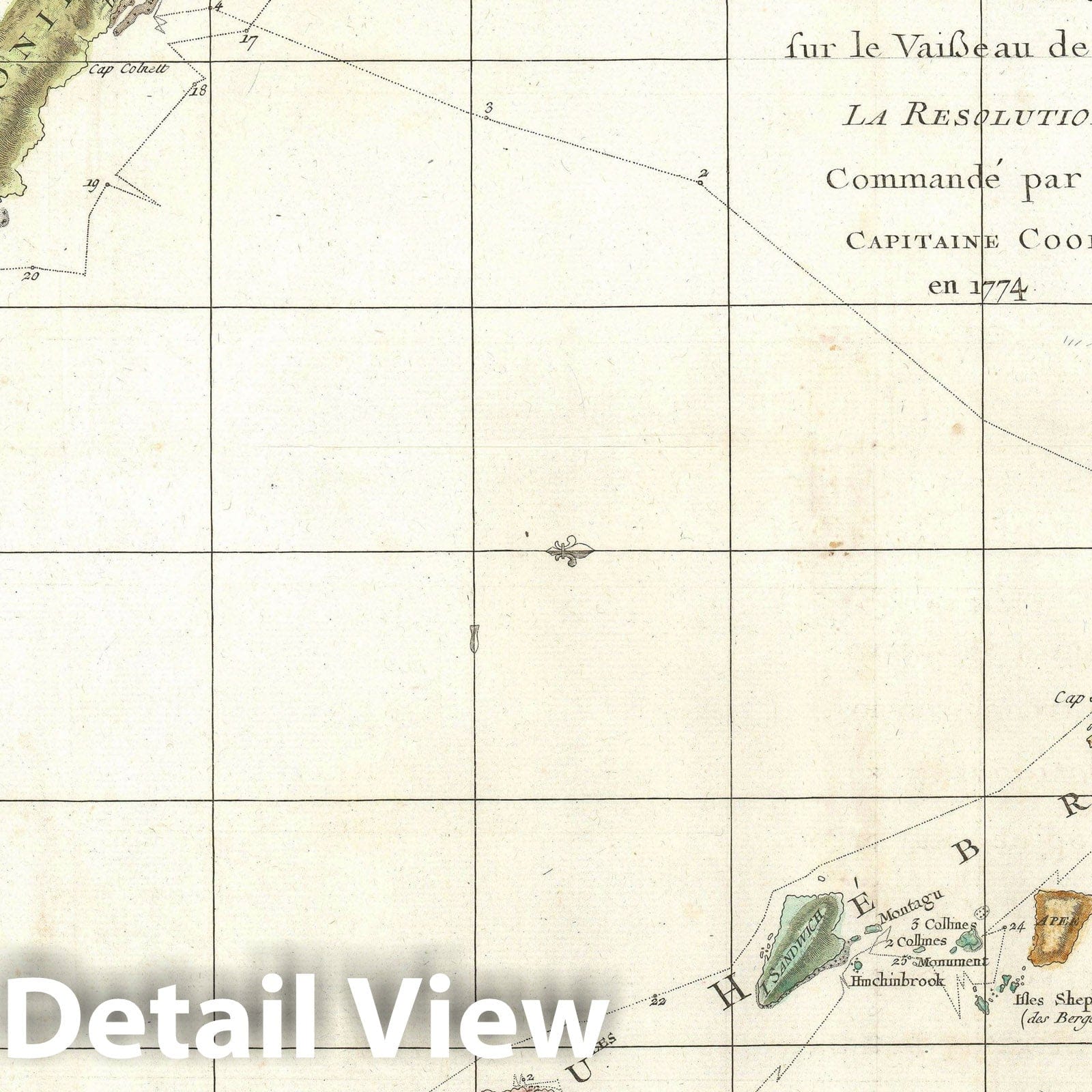 Historic Map : New Caledonia and Vanuatu, Benard and Cook, 1778, Vintage Wall Art