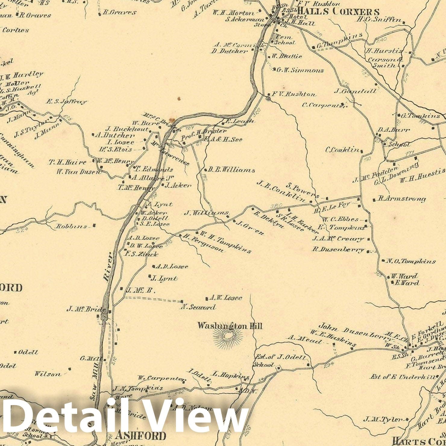 Historic Map : Westchester "White Plains, Scarsdale, Hastings", New York, Beers, 1867, Vintage Wall Art