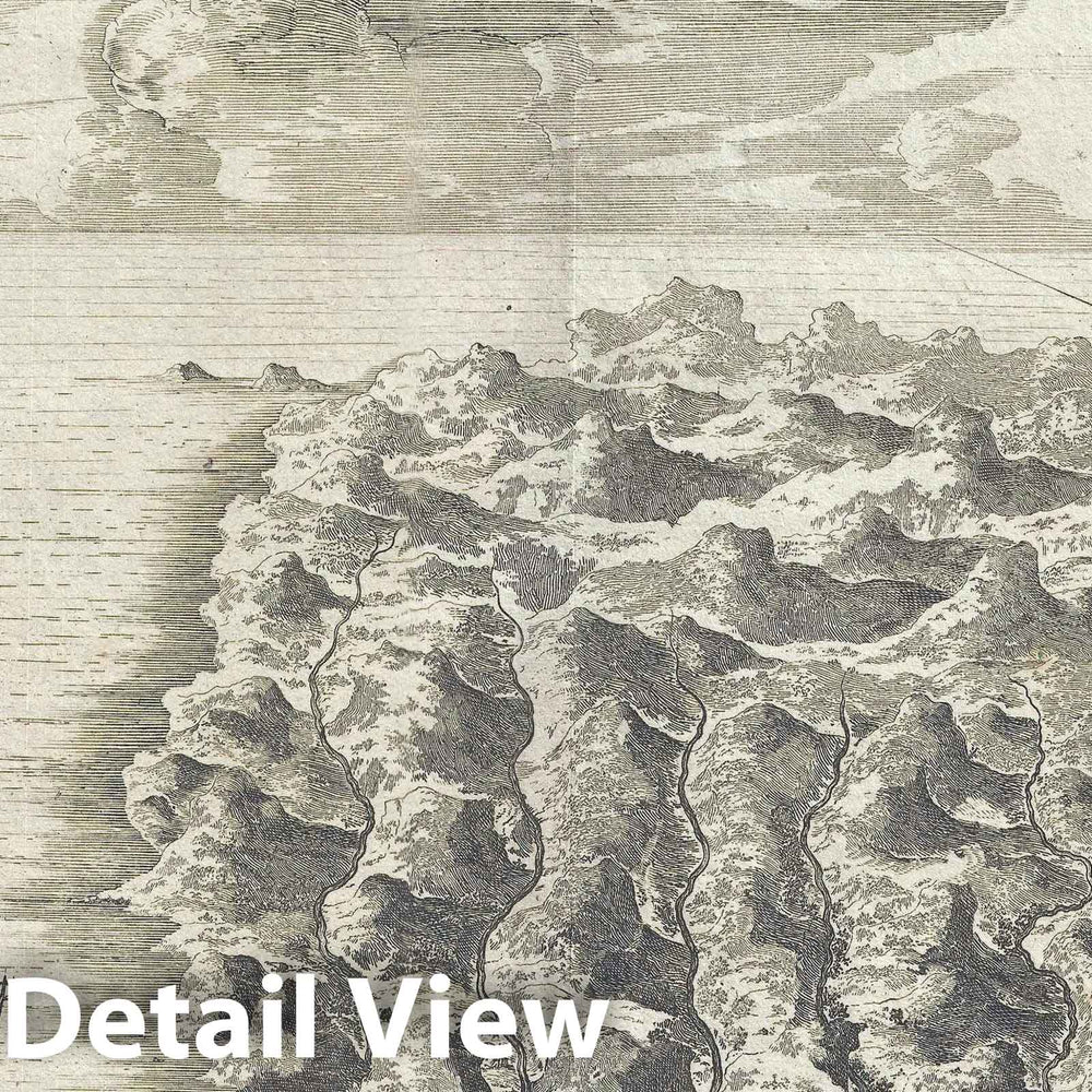 Historic Map : View of St. Helena Island, Dapper, 1686, Vintage Wall Art