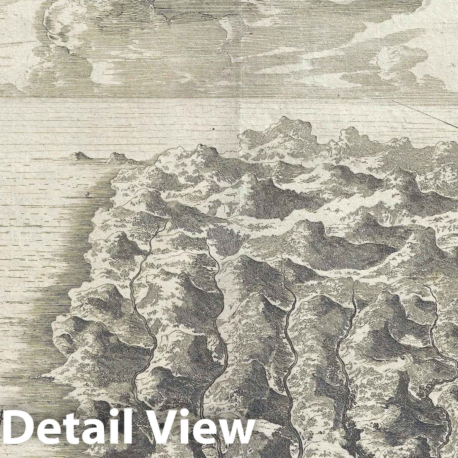 Historic Map : View of St. Helena Island, Dapper, 1686, Vintage Wall Art