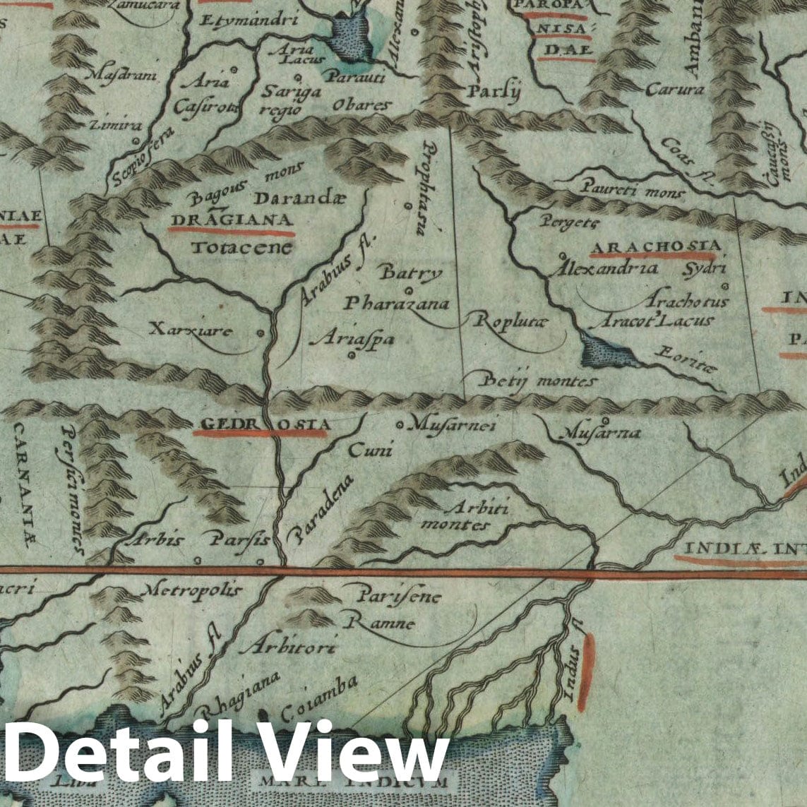 Historic Map : Pakistan, Iran and Afghanistan, Ptolemy - Magini - Keschedt, 1597, Vintage Wall Art
