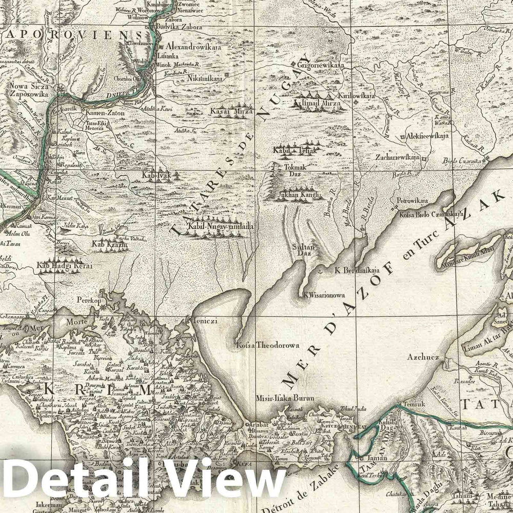 Historic Map : The Crimean Peninsula and Ukraine, Santini, 1777, Vintage Wall Art