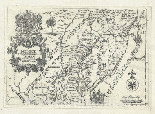 Historic Map : Pennsylvania, Maryland, and New Jersey, Silfverling, 1731, Vintage Wall Art