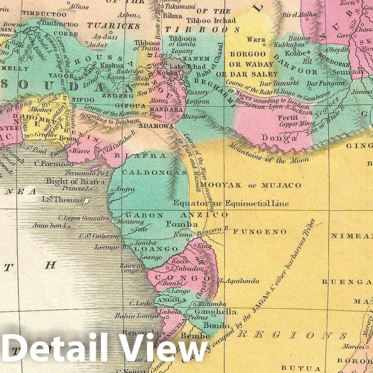 Historic Map : Africa, Finley, 1828, Vintage Wall Art