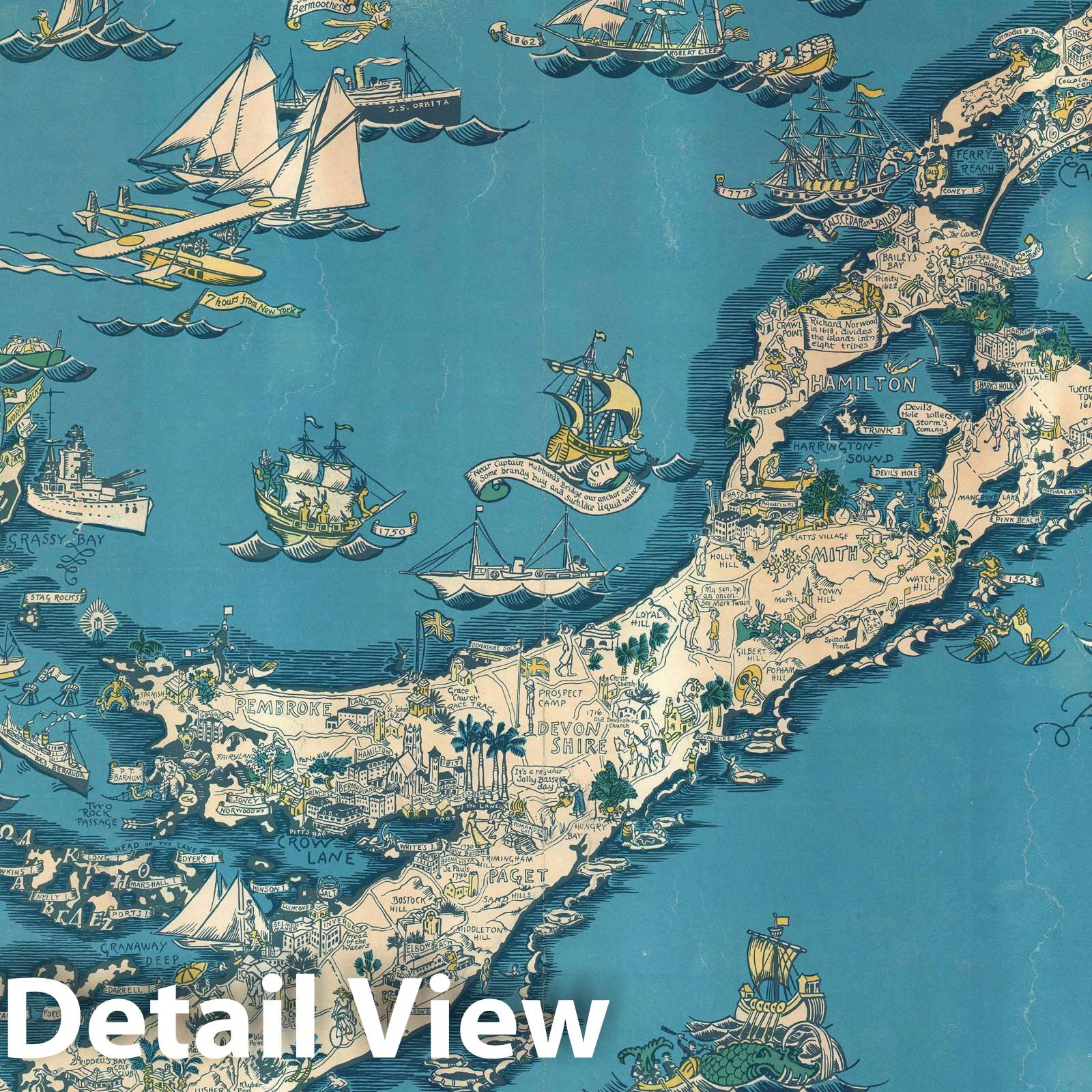 Historic Map : Pictorial Bermuda 