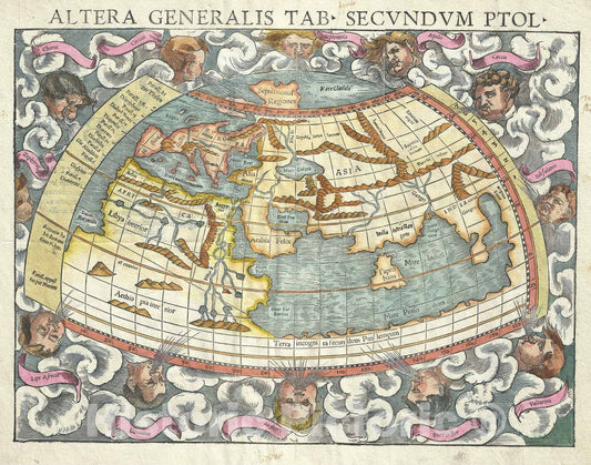 Historic Map : Ptolemy, Munster, 1550, Vintage Wall Art
