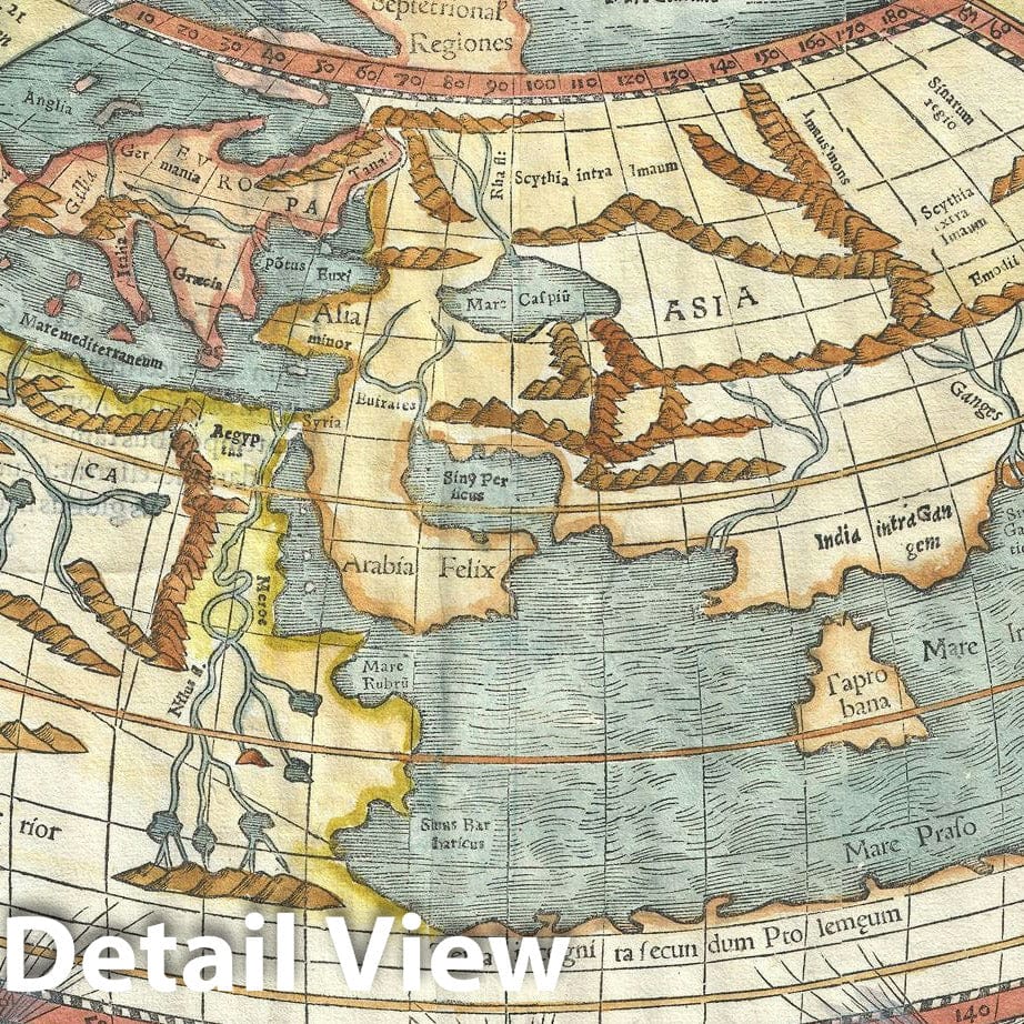 Historic Map : Ptolemy, Munster, 1550, Vintage Wall Art