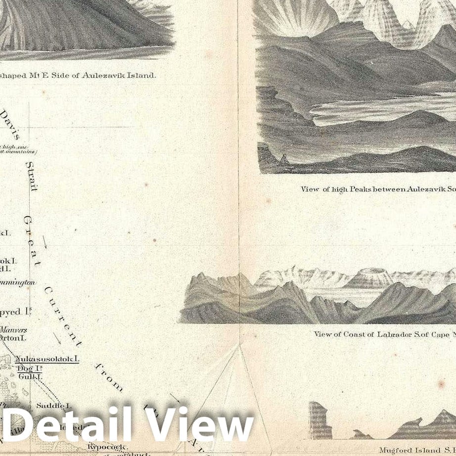 Historic Map : Nautical Chart Coast of Labrador, Newfoundland and Labrador, Canada, U.S. Coast Survey, 1860, Vintage Wall Art
