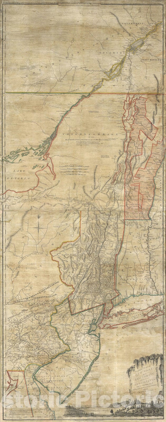 Historic Map : New York and New Jersey "First Edition", Holland - Jeffreys, 1768, Vintage Wall Art