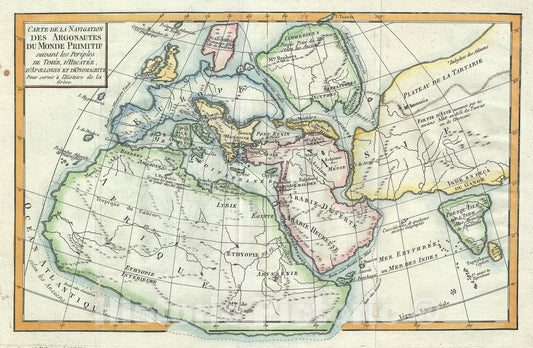 Historic Map : Navigation Map of The Primitive World, 1770, Vintage Wall Art