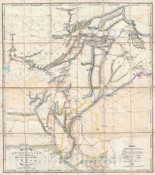 Historic Map : Afghanistan during The Great Game, Walker, 1848, Vintage Wall Art