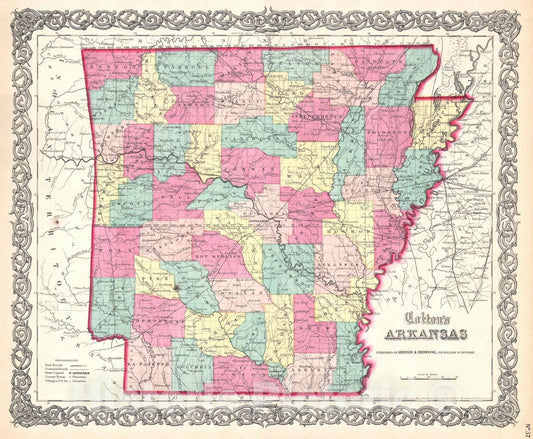 Historic Map : Arkansas, Colton, 1859, Vintage Wall Art