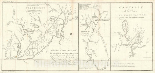 Historic Map : The Ohio River, Muskingum River, Scioto River, and Beaver River, Tardieu, 1787, Vintage Wall Art