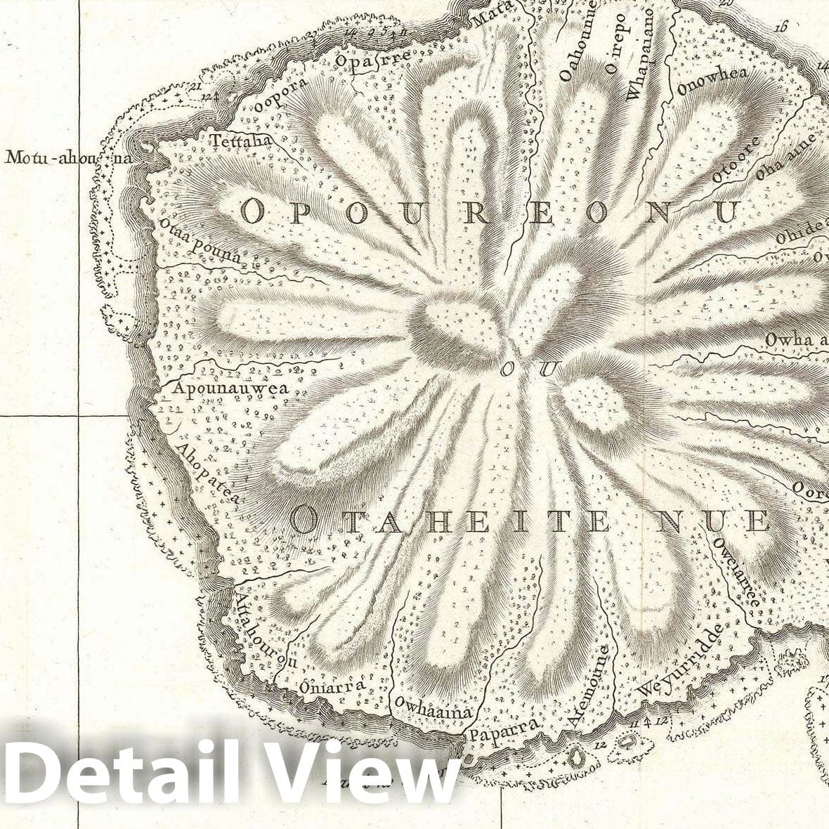 Historic Map : Tahiti, Bellin, 1769, Vintage Wall Art