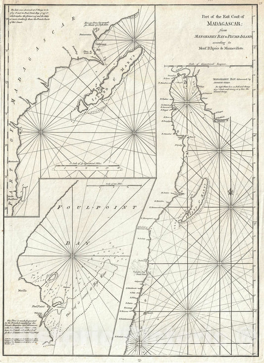 Historic Map : The Pirate Refuge of Ile Sainte-Marie "Libertalia / Nosy Boraha", Madaga, William Herbert, 1779, Vintage Wall Art