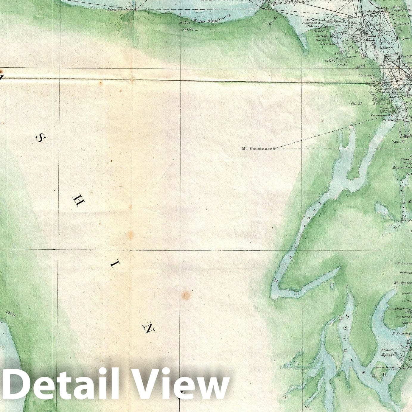 Historic Map : The Puget Sound and Washington Coast, U.S. Coast Survey, 1859, Vintage Wall Art