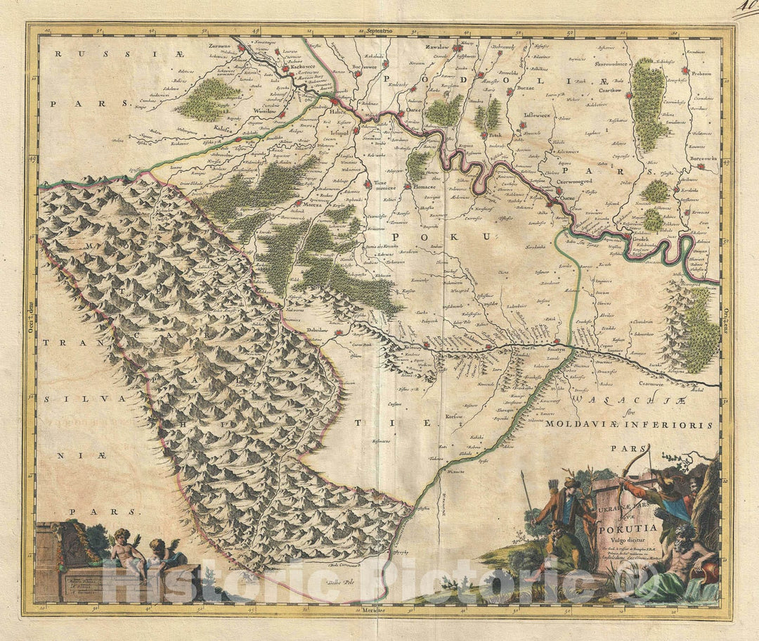 Historic Map : Western Ukraine, Covens and Mortier, 1721, Vintage Wall Art