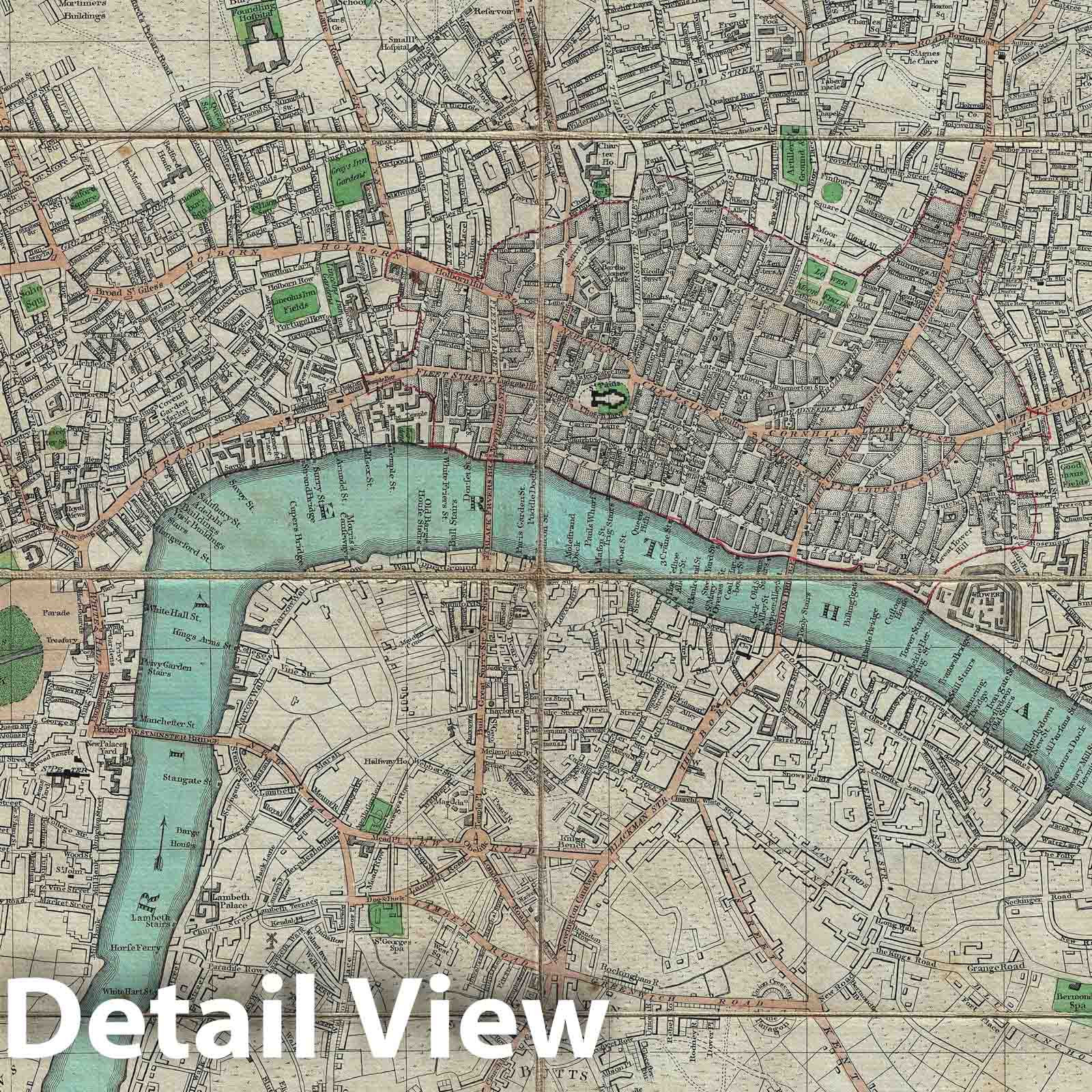 Historic Map : London, England, Sayer, 1792, Vintage Wall Art
