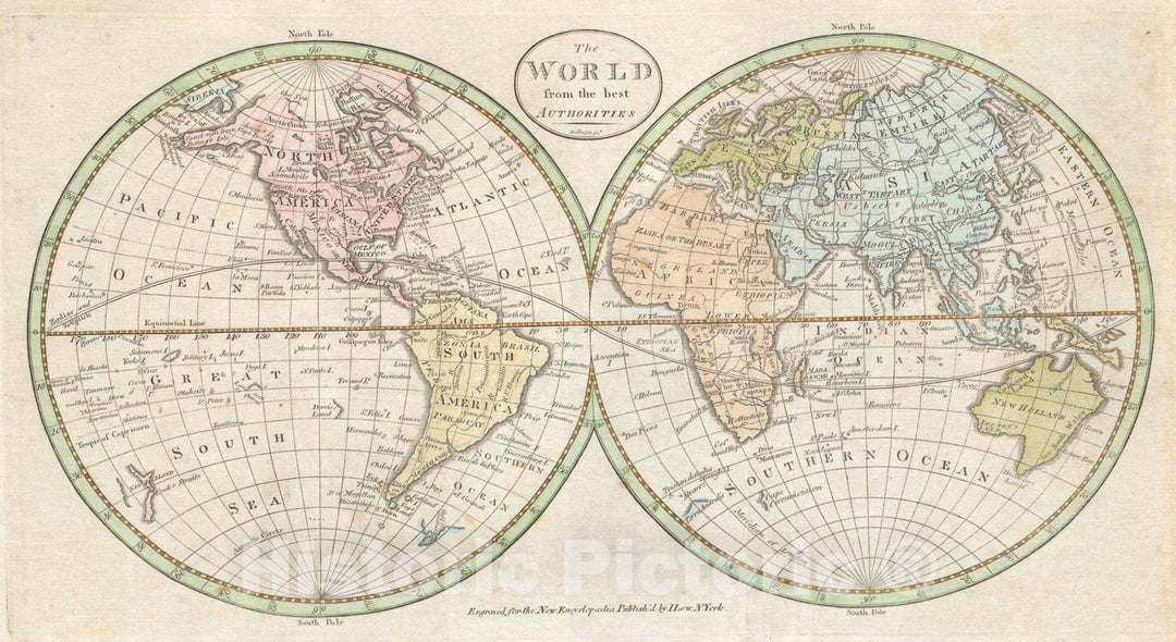 Historic Map : The World "pre 1800 American Map", Payne, 1798, Vintage Wall Art