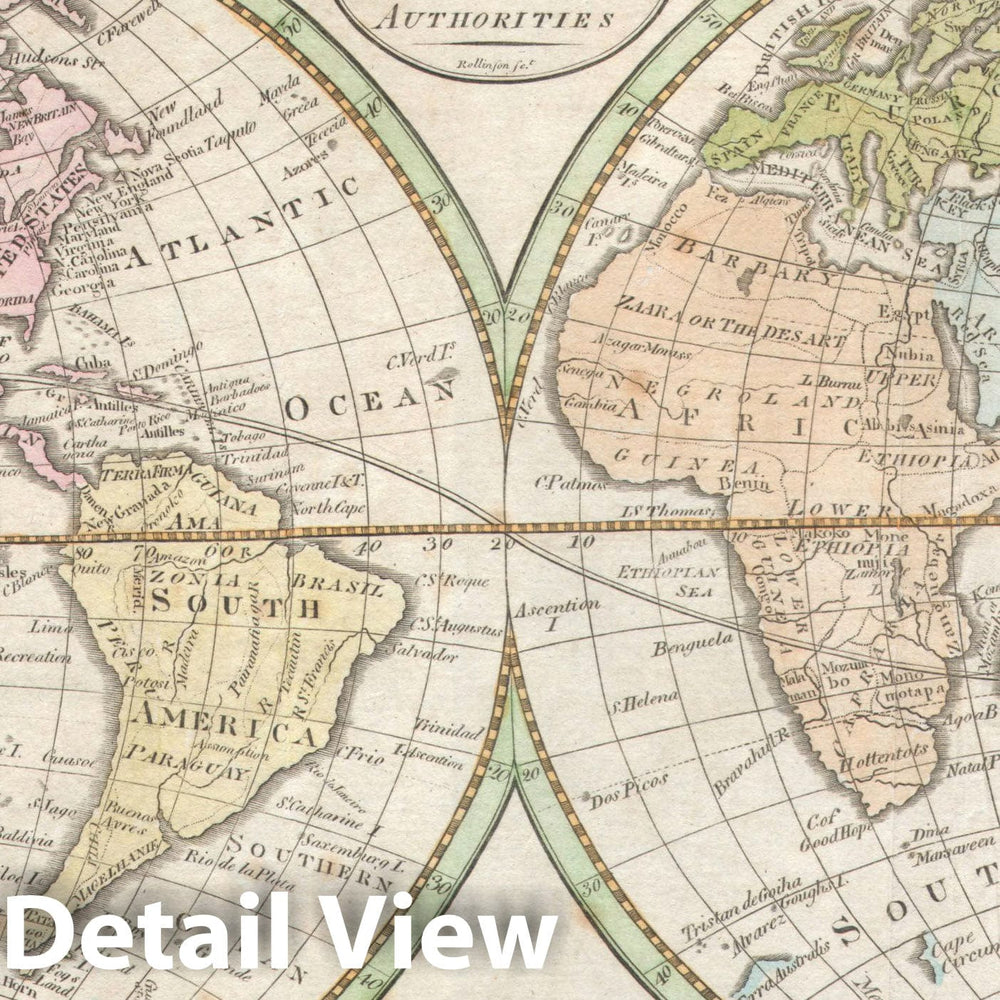 Historic Map : The World "pre 1800 American Map", Payne, 1798, Vintage Wall Art