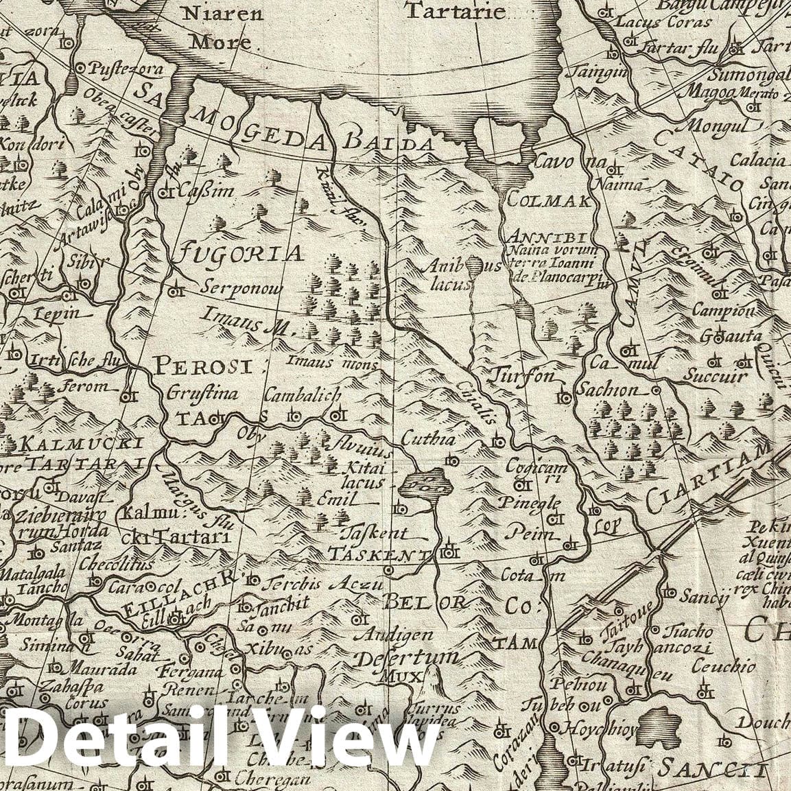 Historic Map : Tartary, Martineau, 1700, Vintage Wall Art
