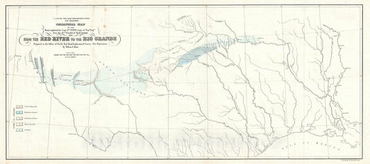 Historic Map : Texas from The Red River to The Rio Grande, Blake Geological, 1854, Vintage Wall Art