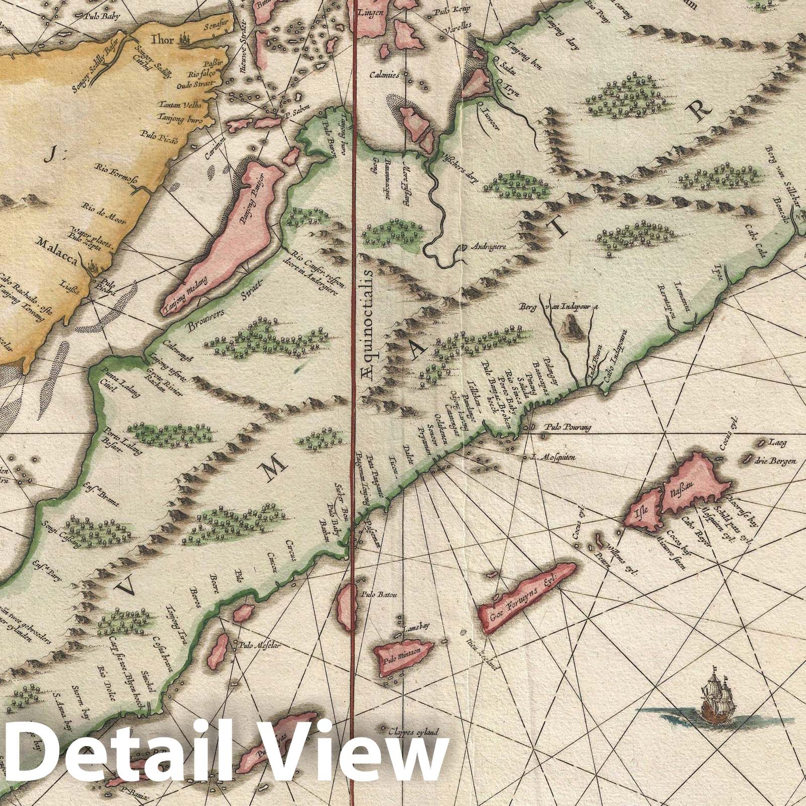 Historic Map : Sumatra, Malaya, and The Straits of Malacca 
