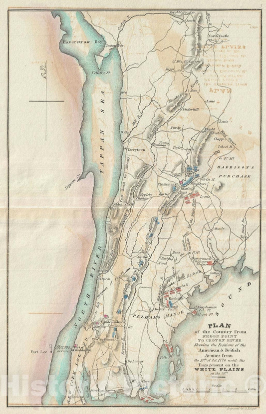 Historic Map : Plan of Westchester County, New York, 1832, Vintage Wall Art