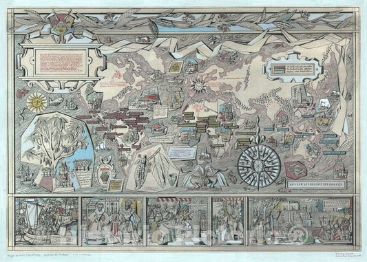 Historic Map : Pictorial Map of The World Cacao Trade -in Manuscript!, Inbeborg Gessner, 1955, Vintage Wall Art