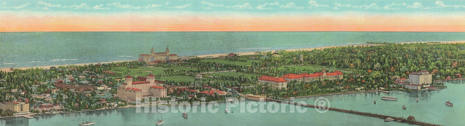 Historic Map : Palm Beach Florida, Kropp, 1930, Vintage Wall Art
