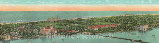 Historic Map : Palm Beach Florida, Kropp, 1930, Vintage Wall Art