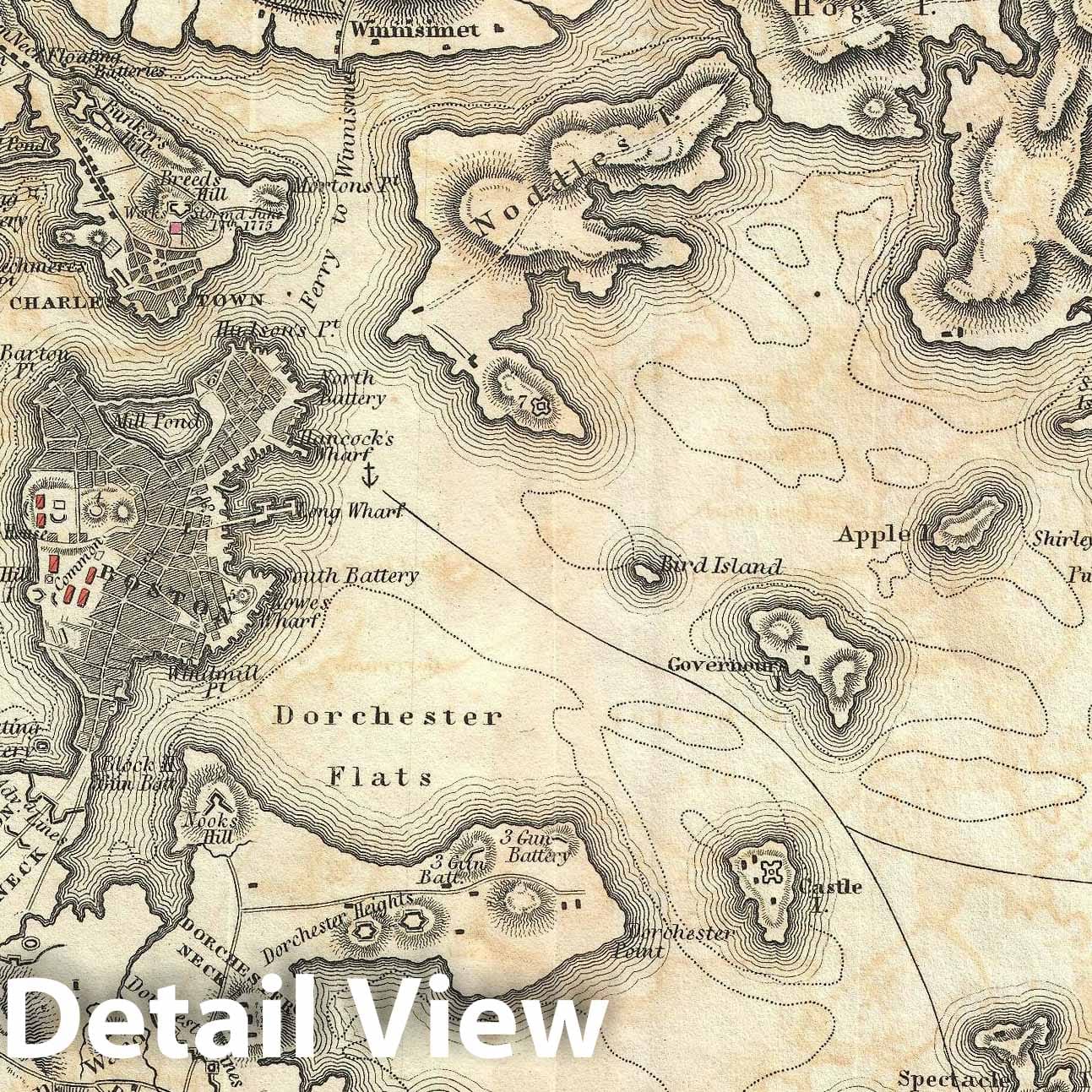 Historic Map : Boston, Massachusetts, Marshall, 1832, Vintage Wall Art