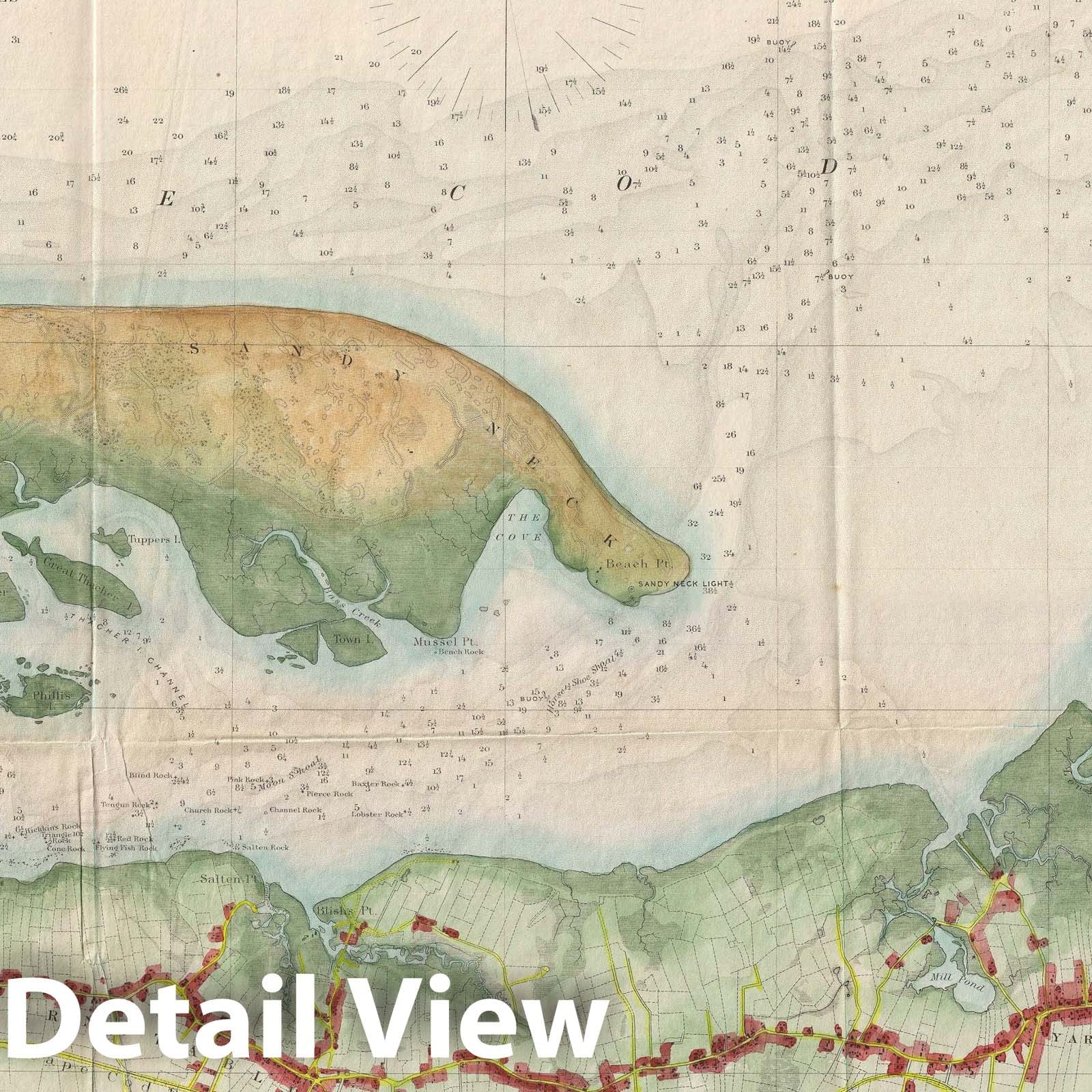 Historic Map : Barnstable Harbor, Cape Cod, Massachusetts, U.S. Coast Survey, 1861, Vintage Wall Art